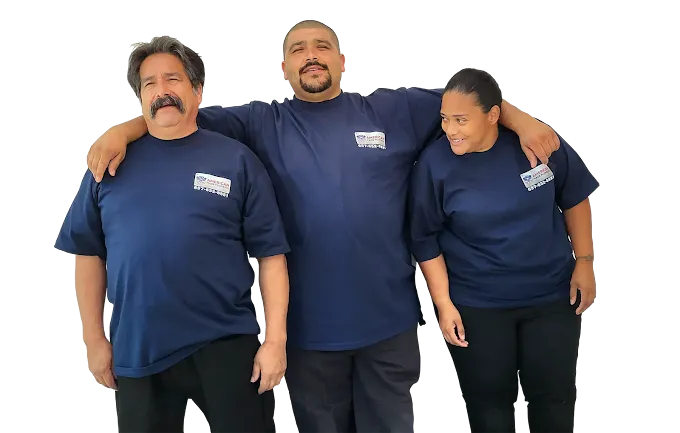 The American Made Plumbing team in company T-shirts